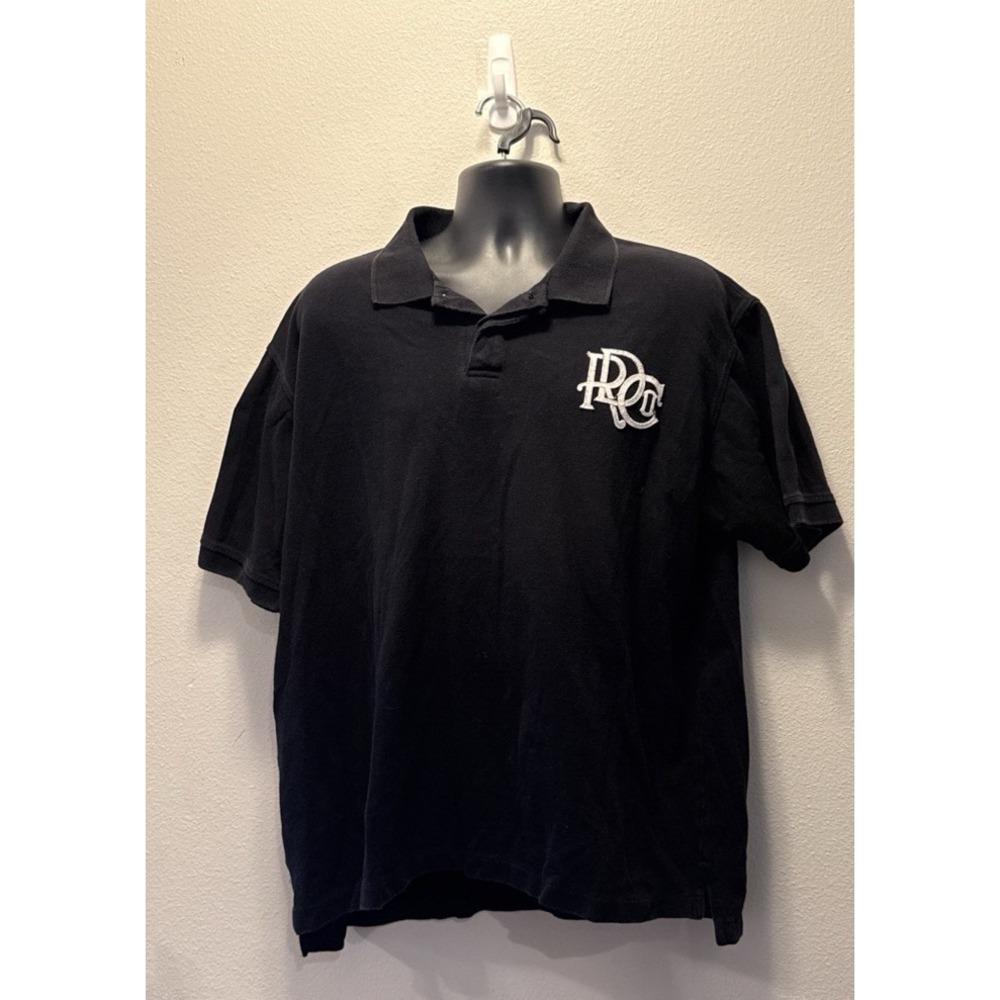 Vintage Rocawear Denim Company‎ 2XL Black Urban Street Wear Casual Polo Shirt